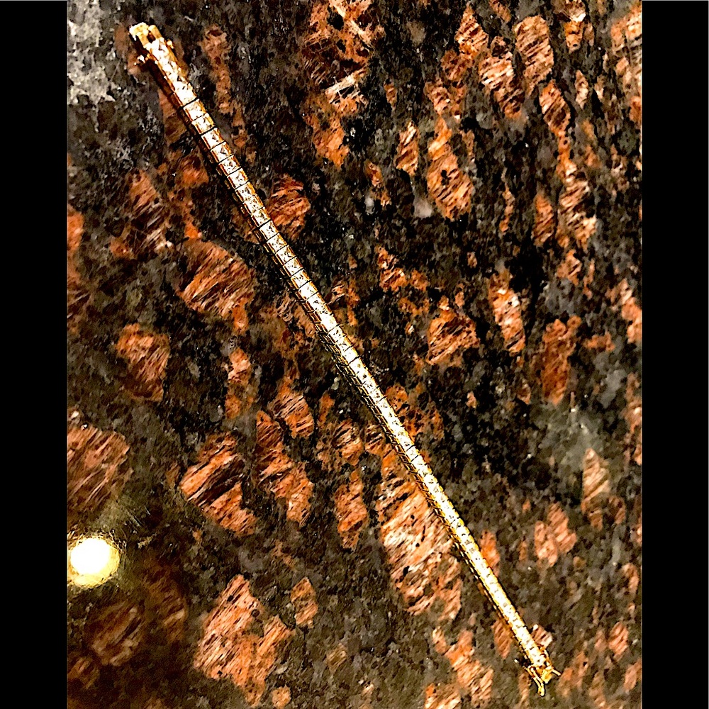 Dazzling Gold plated & CZ 7” tennis bracelet